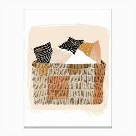 Basket Of Pillows Canvas Print