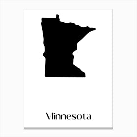 Minnesota State Silhouette Canvas Print