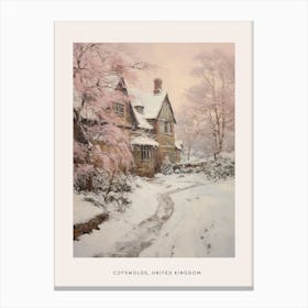 Dreamy Winter Painting Poster Cotswolds United Kingdom 5 Canvas Print