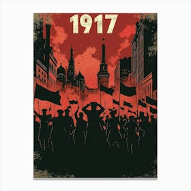 Aihrgdesign A Vintage Political Poster Depicting The Russian 2 Canvas Print