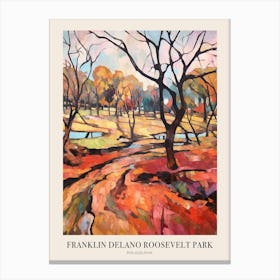 Autumn City Park Painting Franklin Delano Roosevelt Park Philadelphia 2 Poster Canvas Print