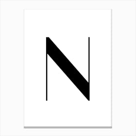 Letter N.Classy expressive letter. Canvas Print