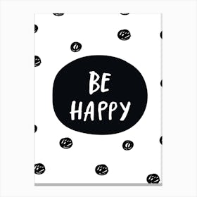 Be Happy Polka Canvas Print