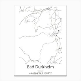 Bad Durkheim,Germany Minimalist Map Canvas Print