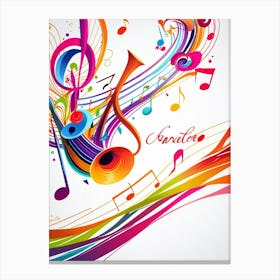 Colorful Music Background Vector Canvas Print