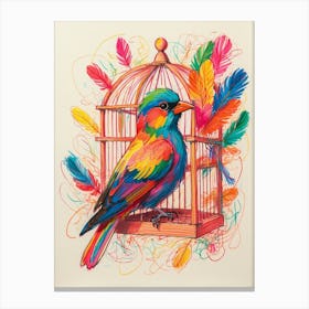 Bird In Cage Canvas Print