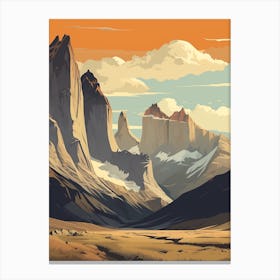 Torres Del Paine Circuit Chile 2 Hiking Trail Landscape Canvas Print