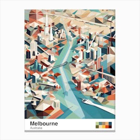 Melbourne, Australia, Geometric Illustration 2 Poster Canvas Print