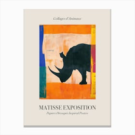 Rhino 2 Matisse Inspired Exposition Animals Poster Canvas Print