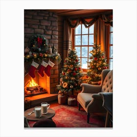 Christmas Living Room 1 Canvas Print