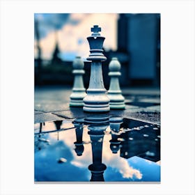 Reflection Of Chess Pieces. Director's Defense: The Chess Movie's Opening Move Canvas Print