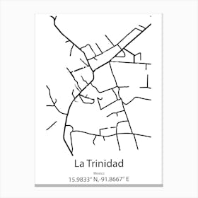 La Trinidad,Mexico Minimalist Map Canvas Print