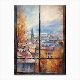 Winter Cityscape Lucerne Switzerland 4 Canvas Print