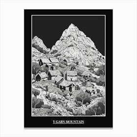 Y Garn Mountain Line Drawing 5 Poster Canvas Print