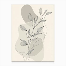 Line Drawing Of A Leaf 13 Canvas Print