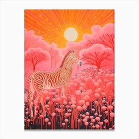 Zebra At Sunrise 1 Canvas Print