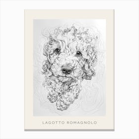 Lagotto Romagnolo Dog Line Sketch 3 Poster Canvas Print