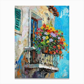 Balcony Painting In Split 1 Canvas Print