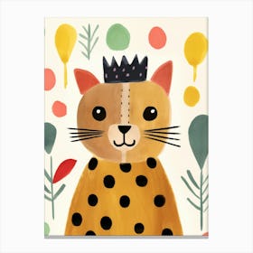 Little Puma 2 Wearing A Crown Canvas Print