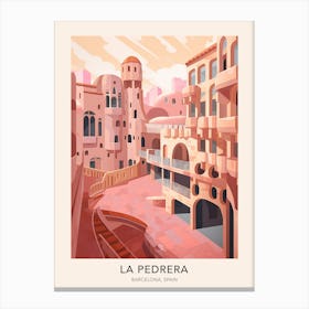 La Pedrera Barcelona Spain Travel Poster Canvas Print