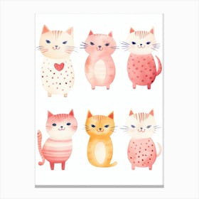 Watercolor Cats 5 Canvas Print