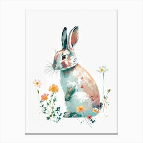 Bunny With Flowers Canvas Print