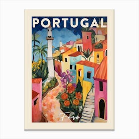 Faro Portugal 6 Fauvist Painting  Travel Poster Canvas Print