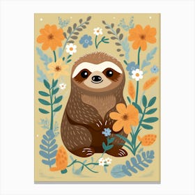 Baby Animal Illustration  Sloth 3 Canvas Print