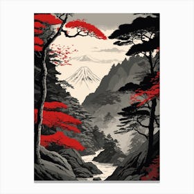 Japanese Mountain Forest Canvas Print