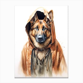 German Sheperd Dog As A Jedi 2 Canvas Print