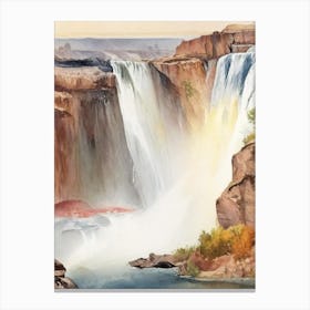 Shoshone Falls, United States Water Colour  (2) Canvas Print