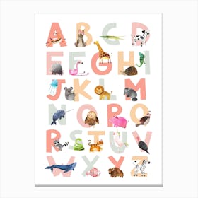 Nursery Animal Alphabet  Canvas Print