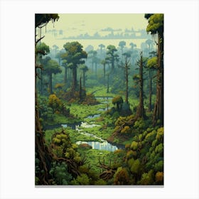 Congo Basin Pixel Art 4 Canvas Print