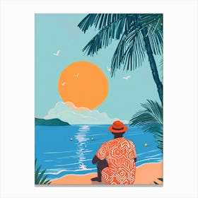 Man On The Beach Canvas Print