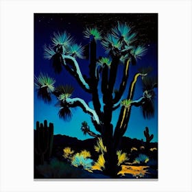 Joshua Trees At Night Nat Viga Style  (3) Canvas Print