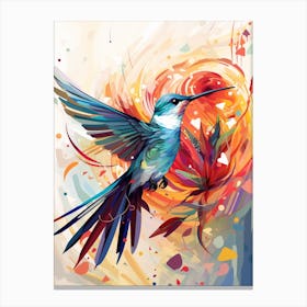 Bird Painting Collage Hummingbird 3 Canvas Print