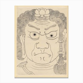 Mask Of Fudō Myōō, Katsushika Hokusai Canvas Print