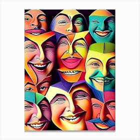 Maskedfaces Canvas Print