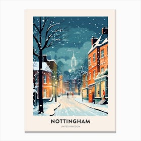 Winter Night  Travel Poster Nottingham United Kingdom 1 Canvas Print