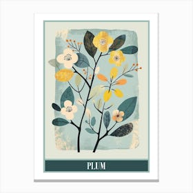 Plum Tree Flat Illustration 1 Poster Canvas Print