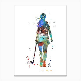 Field Hockey Player Girl Canvas Print