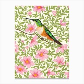 Hummingbird William Morris Style Bird Canvas Print