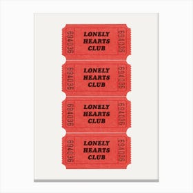 Lonely Hearts Red Canvas Print