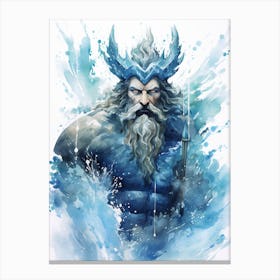 Fantasy Illustration Of Poseidon 2 Canvas Print