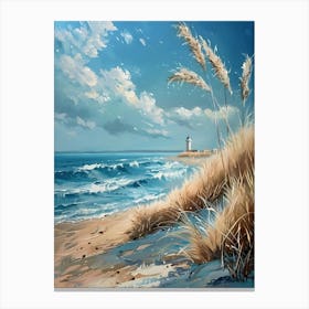 Lighthouse On The Beach Canvas Print