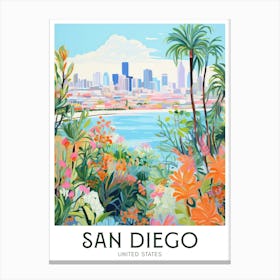 San Diego, United States Maximalist Travel Poster Vibrant Colour Canvas Print