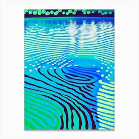 Water Ripples Lake Waterscape Colourful Pop Art 2 Canvas Print