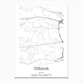 Dilbeek,Belgium Minimalist Map Canvas Print