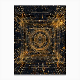 Abstract Golden Fractal Canvas Print