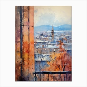 Winter Cityscape Geneva Switzerland Canvas Print